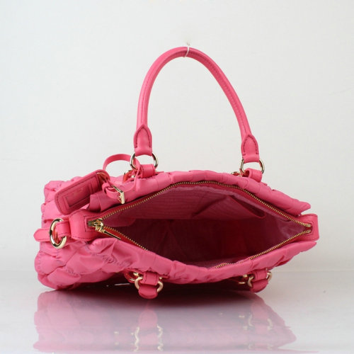 2014 Replica Designer Gaufre Nylon Fabric Tote Bag BN1336 pink